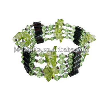 Magnetische Oliven-Glas-Chip-Verpackung Armbänder &amp; Halskette 36 &quot;